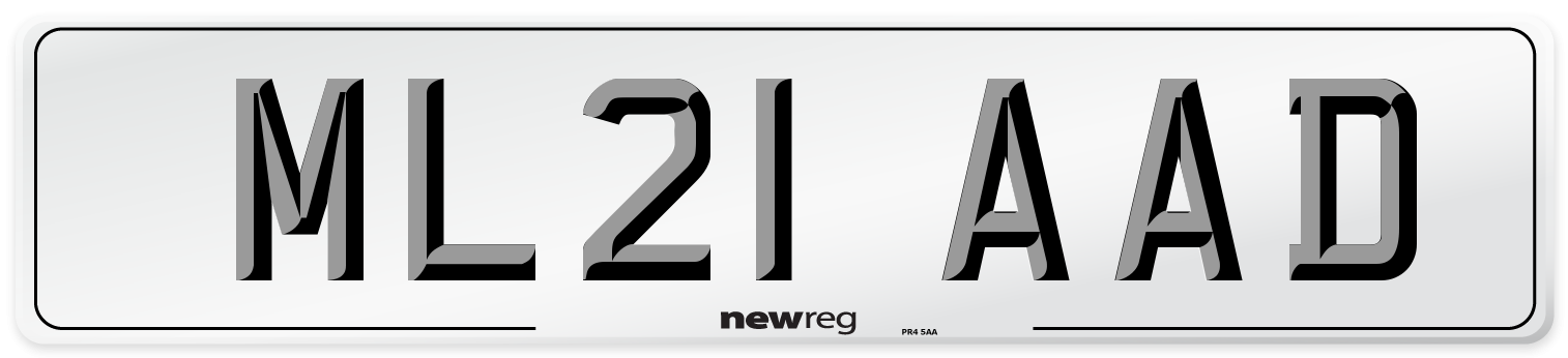 ML21 AAD Number Plate from New Reg